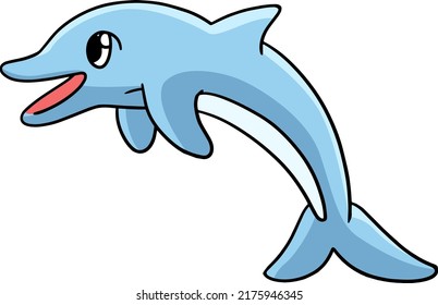 Dolphin Cartoon Colored Clipart Illustration Stock Vector (Royalty Free ...