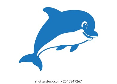 Dolphin cartoon fish image vector art illustration