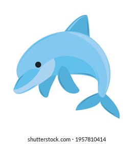 dolphin cartoon geometric isolated icon
