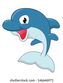 Dolphin cartoon isolated on white background
