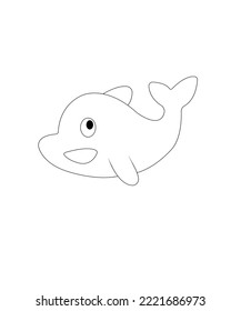 Dolphin cartoon page for kids