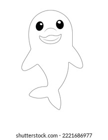 Dolphin cartoon page for kids