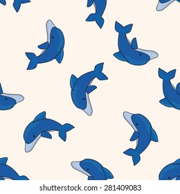 dolphin , cartoon seamless pattern background
