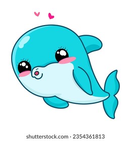 dolphin character cute kawaii vector illustration