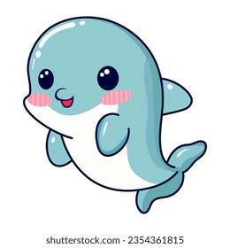 dolphin character cute kawaii vector illustration