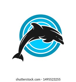 dolphin and circle logo design