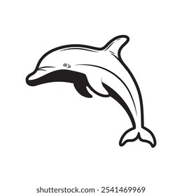 Dolphin, Dolphin Clip Art Vetor preto e branco, Dolphin Jump Image Vetor, ícone Dolphin.