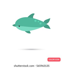 Dolphin color flat icon