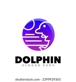 Farbverlauf-Logo-Design von Delphinen