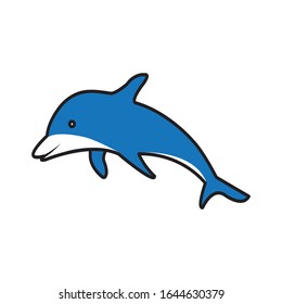 dolphin color icon simple design vector