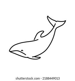 Dolphin color line illustration. Marine mammals