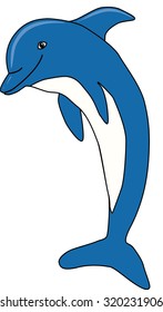 dolphin color vector isolated white background illustration eps10