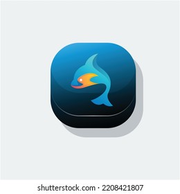 dolphin colorful logo graphic design
