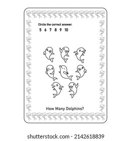 

Dolphin coloring book for kids