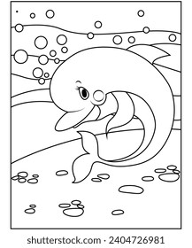 dolphin coloring page for kids