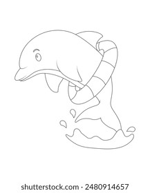 Delfin-Malseite für Kinder