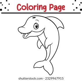 dolphin coloring page. Sea Animals Coloring book for children .