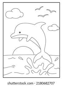 Dolphin coloring pages for kids 