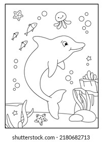 Dolphin coloring pages for kids 