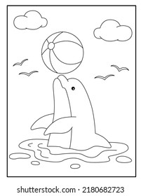 Dolphin coloring pages for kids 