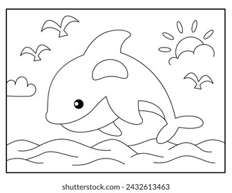 Dolphin coloring pages for kids