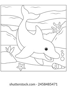 Dolphin coloring pages for kids 