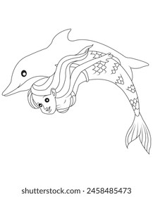 Dolphin coloring pages for kids 