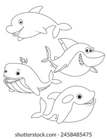 Dolphin coloring pages for kids 