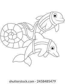 Dolphin coloring pages for kids 