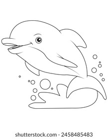 Dolphin coloring pages for kids 