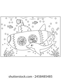 Dolphin coloring pages for kids 