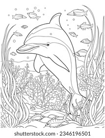 Dolphin coloring pages for sea life