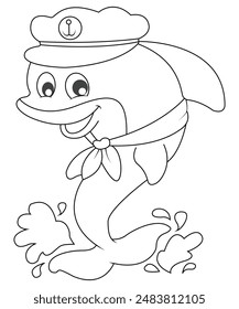 Dolphin coloring paqge for kids and adults