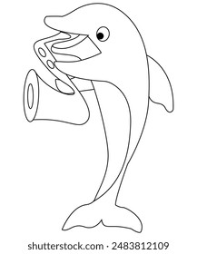 Dolphin coloring paqge for kids and adults