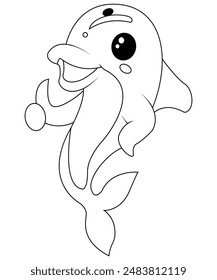 Dolphin coloring paqge for kids and adults