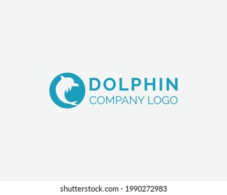 dolphin company logo flat minimal modern