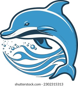 A Dolphin Cute, Vektorgrafik, Kunst, Tier