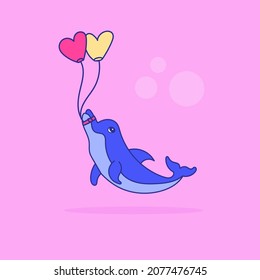 Dolphin cute vector for design NFT, animals NFT