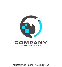 Dolphin Data Technology Finance Logo icon template vector Design
