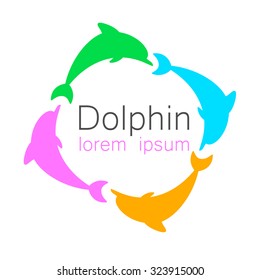 Dolphin. Design template for company logo. Corporate Identity.