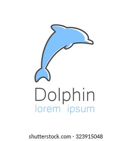 Delfín. Plantilla de diseño para el logotipo de la empresa. Identidad corporativa.