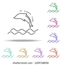 dolphin dusk icon. Elements of Summer holiday & Travel in multi color style icons. Simple icon for websites, web design, mobile app, info graphics