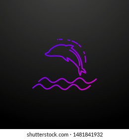 Dolphin dusk style nolan icon. Elements of summer holiday and travel set. Simple icon for websites, web design, mobile app, info graphics