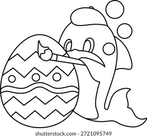 Delfín de Pascua Pintura Animal Vector Ilustración de Arte Gráfico