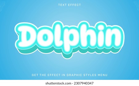 Dolphin editable text effect in 3d style. Suitable for brand or business logo