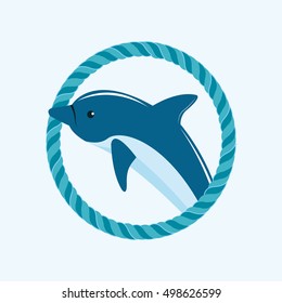 dolphin emblem with rope image 