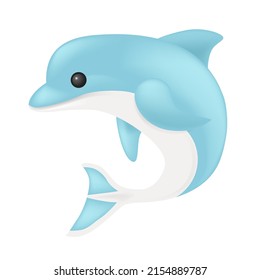 Delphin Emoji Icon Illustration Zeichen. Sea Animals Vektorsymbol Emoticon Design Vector Clipart Art.