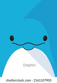 Dolphin face flat icon design, vector illustration