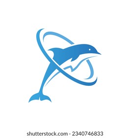 Dolphin fish animal logo vector image