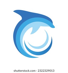 Imagen vectorial del logotipo del logotipo del símbolo del animal de los peces delfines